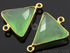 Green Chalcedony Faceted Triangle Bezel Connector, (BZC7584)